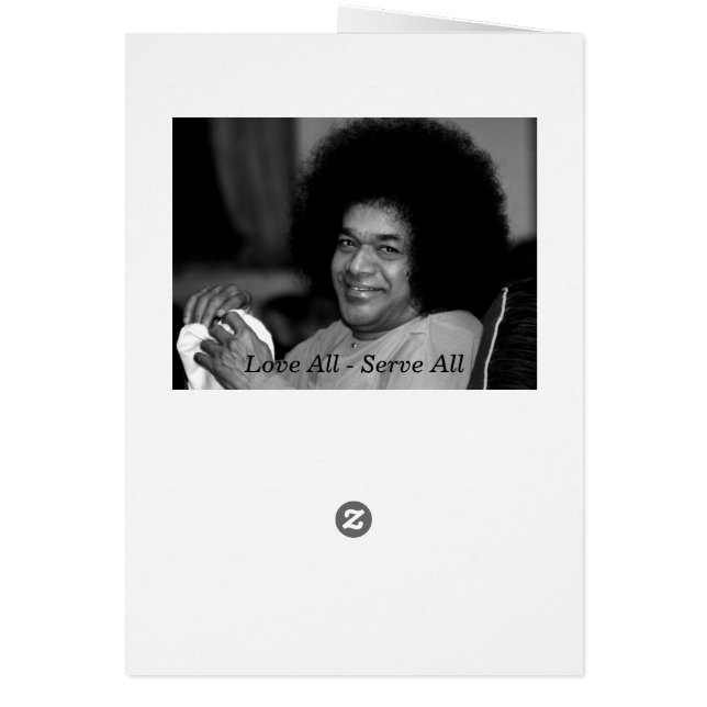 Sathya Sai Baba Greetin Card Love All - serveer al (Achterkant)