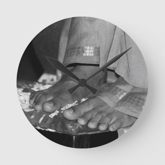 Sathya Sai Baba Lotus Feet Clock Ronde Klok (Voorkant)