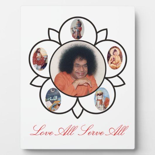 Sathya Sai Baba op Foto Plaques met Esel Fotoplaat (Voorkant)
