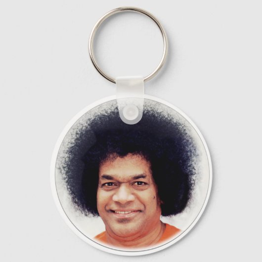 Sathya Sai Baba Portret op Keychaine Sleutelhanger (Voorkant)