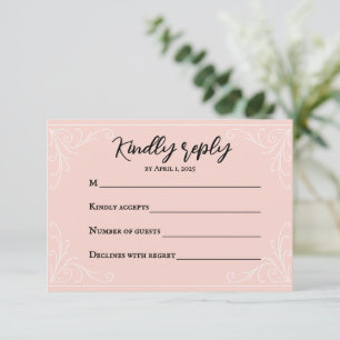 Satijn Blush Wedding RSVP Kaart
