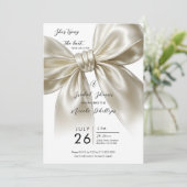 Satijn boog binden van de knoop Posh Vrijgezellenf Kaart (Staand voorkant)