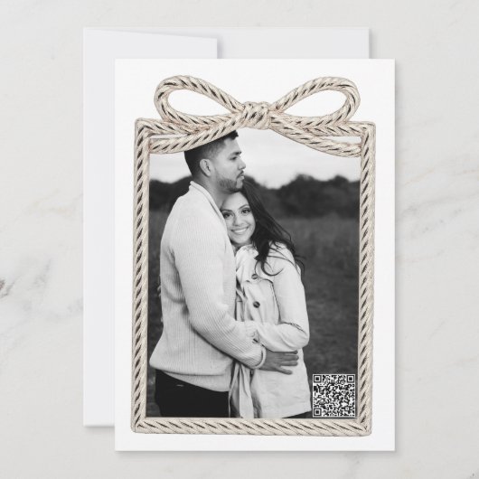 Satijn boog binden van de knoop Posh Vrijgezellenf Kaart (Achterkant)