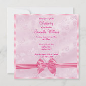 Satijn Boog Foto Meisje Doop Kaart (Achterkant)