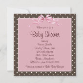 Satijn Booties Roze en Bruin Baby Meisje Douche Kaart (Achterkant)