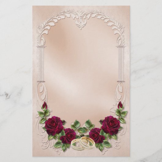 Satijn bruiloft 2 briefpapier (Voorkant)