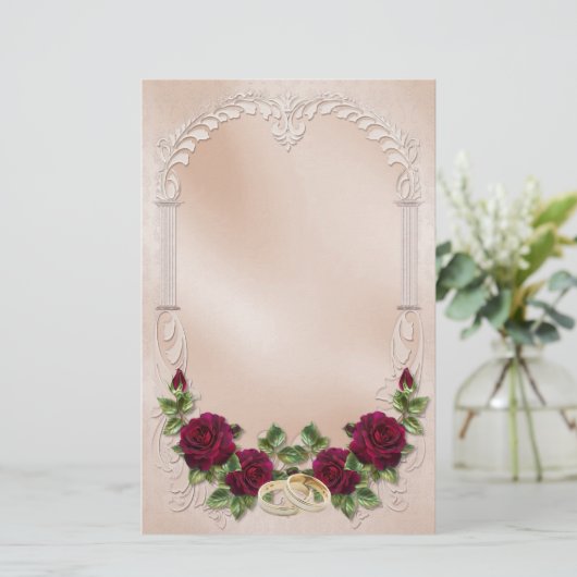 Satijn bruiloft 2 briefpapier (Staand voorkant)