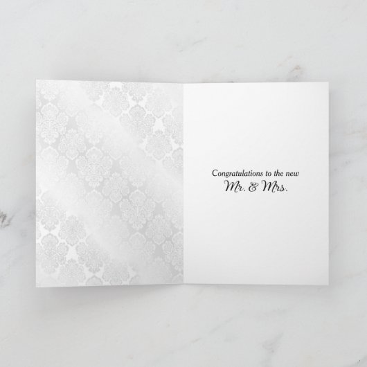 Satijn Damast religieuze bruiloft Kaart (Binnen)