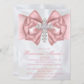 Satijn Diamond Cross Doop | doopuitnodiging Kaart (Voorkant / Achterkant)