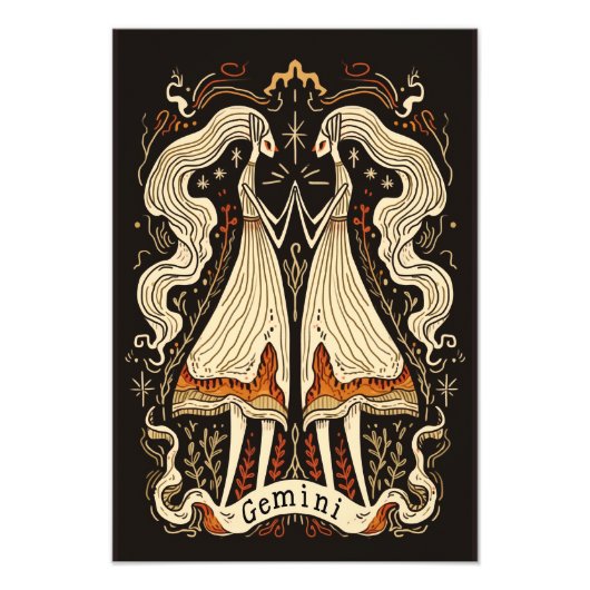 Satijn fotopapier Gemini Hemelse Dierenriem Foto Afdruk (Voorkant)