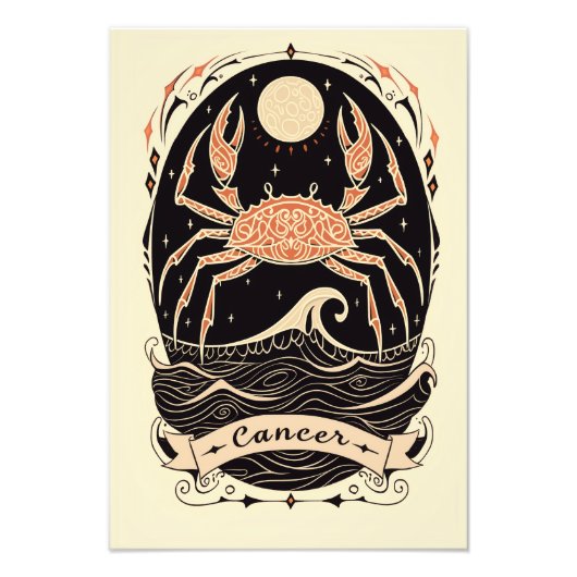 Satijn fotopapier Kanker Hemelse Dierenriem Foto Afdruk (Voorkant)