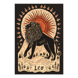 Satijn fotopapier Leo Celestial Zodiac Foto Afdruk
