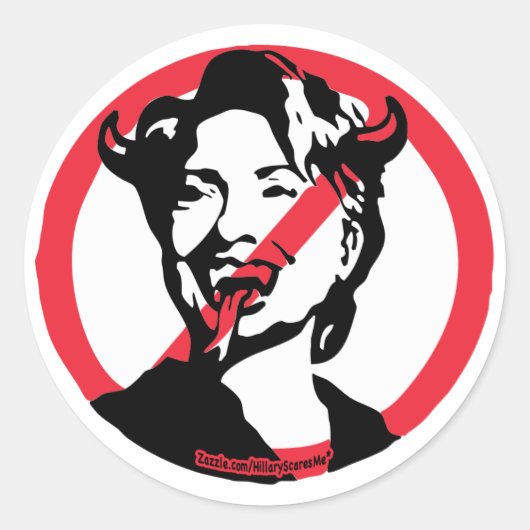 Satijn Hillary Anti-Hillary Sticker (Voorkant)