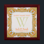 Satijn Parels Lace Wedding Jubileum Gift Box Cadeaudoosje<br><div class="desc">Unieke en Stijlvolle fractals en parels fusion kant randen op satijn wit - Exquise en elegante aangepaste bruiloft, Jubileum of verloving cadeau. Personaliseer met namen, jubileumdatum en monogram of nummers - gemaakt in een prachtige houten geschenkdoos om snuisterijen, juwelendoos te houden voor uw speciale souvenirs. Maakt een prachtig geschenk -...</div>