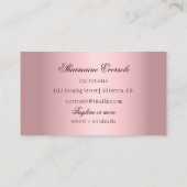 Satijn Roze en Grijze Kroonluchter Visitekaartje (Achterkant)