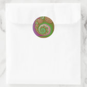 Satijn Seashell Spiraal Fractal Ronde Sticker (Tas)