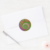 Satijn Seashell Spiraal Fractal Ronde Sticker (Envelop)