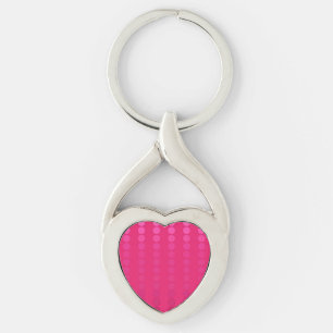 Satijn stippen - tinten fuchsia roze sleutelhanger