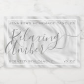 Satijn Zilver Grijs Kalligrafie Tekst Handtekening Voedselcontainer Etiket (Enkel label)