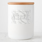 Satijn Zilver Grijs Kalligrafie Tekst Handtekening Voedselcontainer Etiket (Voorkant)