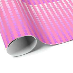 Satijnachtige stippen - roze en orchidee cadeaupapier