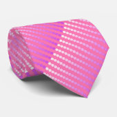 Satijnachtige stippen - roze en orchidee stropdas (Opgerold)
