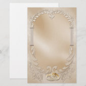 satijnbruiloft briefpapier (Voorkant / Achterkant)