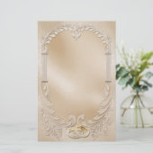 satijnbruiloft briefpapier (Staand voorkant)