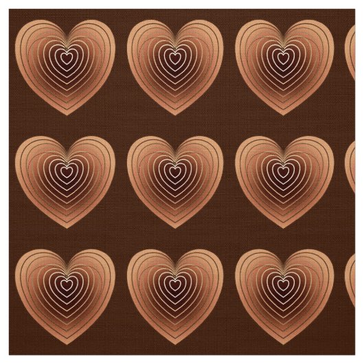 Satijneharten in chocolade bruin stof (Swatch)