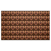 Satijneharten in chocolade bruin stof (Fat Quarter)
