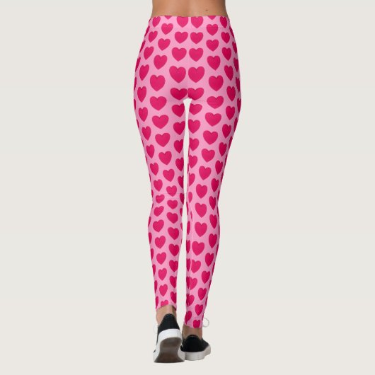 Satijneharten - Pastel en Fuchsia roze Leggings (Achterkant)