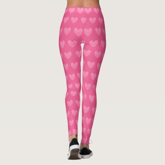 Satijneharten - Pastel en Roos Roze Leggings (Achterkant)