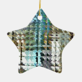 Satijnen quilt keramisch ornament