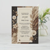 Satijnstof Fluweel Kant Linnen Papier Bruiloft Kaart (Staand voorkant)