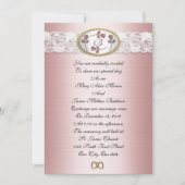 Satin and lace Wedding Monogram Uitnodiging (Voorkant)