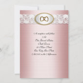 Satin and lace Wedding Monogram Uitnodiging (Achterkant)