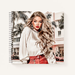 Satin Blouse Glam Girl Spiraalschrift Notitieboek