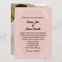 Satin Blush Photo Wedding Invitation Kaart