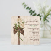 Satin Bow en Rozen Vow Renewal Kaart (Staand voorkant)