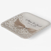 Satin Bow op kant voor Jubileum Papieren Bordje (Gebogen)