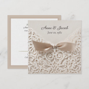 Satin Bow op Lace Wedding Vow Renewal Kaart