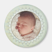 Satin Damask pastel Green Baby Photo Magnet (Voorkant)