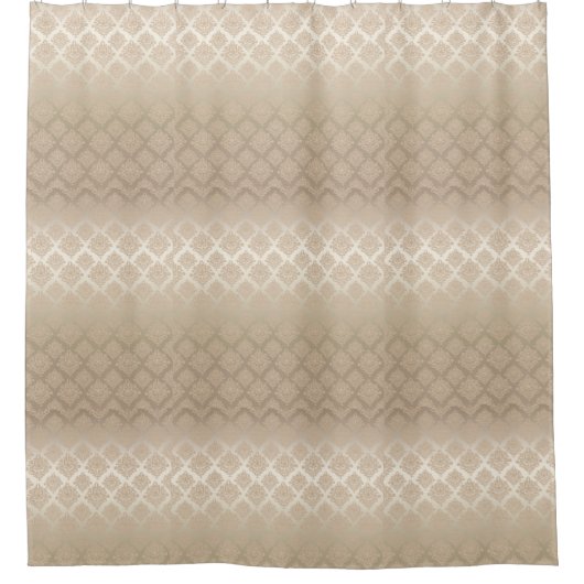 Satin Damask taupe beige bat Douchegordijn (Voorkant)