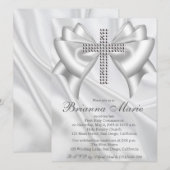 Satin Diamond Cross First Community Invitation Kaart (Voorkant / Achterkant)