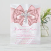 Satin Diamond Cross First Community Invitation Kaart (Staand voorkant)