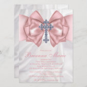 Satin Diamond Cross First Community Invitation Kaart (Voorkant / Achterkant)