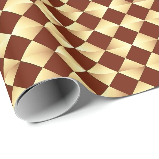 Satin Diamonds uit het midden van de eeuw - goud e Cadeaupapier (Rol Hoek)