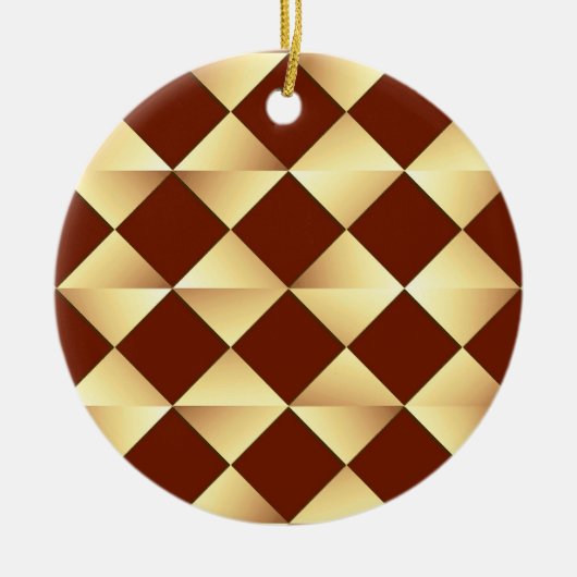 Satin Diamonds uit het midden van de eeuw - goud e Keramisch Ornament (Voorkant)