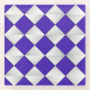 Satin Diamonds uit het midden van de eeuw - kobalt Glazen Onderzetter