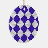 Satin Diamonds uit het midden van de eeuw - kobalt Keramisch Ornament (Rechts)